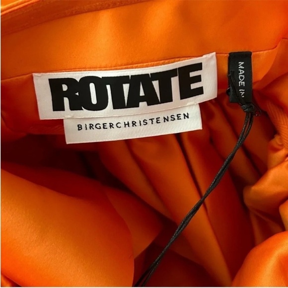 Rotate Birger Christensen Carmina Tiered Mini Dress Orange NWT - Picture 9 of 13